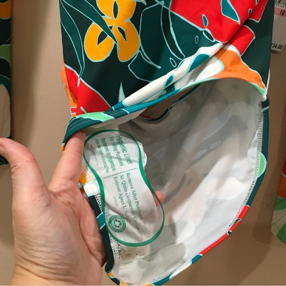 Vince Camuto Swimsuit One Piece Open Back Sz 10 Tropical Print Long Sleeve NWT - Picture 6 of 8